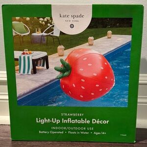NWT kate spade red strawberry light-up inflatable décor